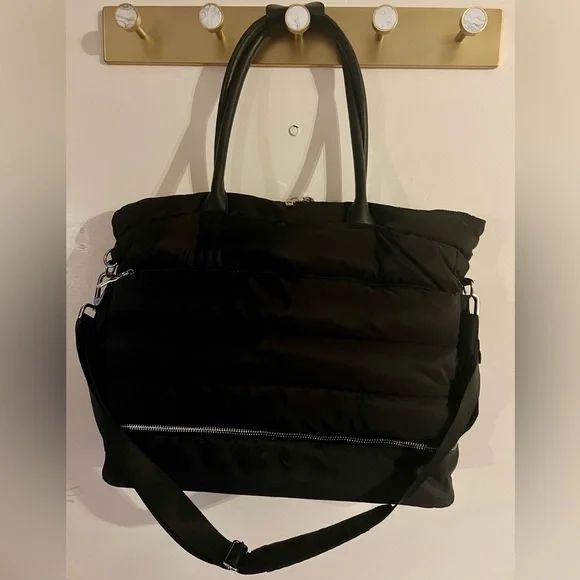 Black Quilted Tote Bag EUC! - Picture 6 of 14